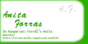 anita forras business card
